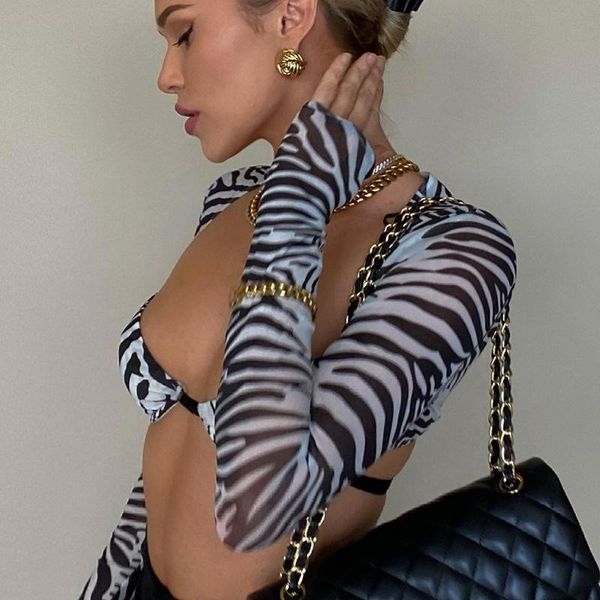 women's t-shirt zebra print mesh see through long sleeve woman t-shirts fashion slim cropped summer 2021, White
women's t-shirt zebra print mesh see through long sleeve woman t-shirts fashion slim cropped summer 2021, White