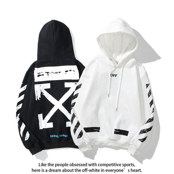 street off painted arrow crow diagonal stripe loose hoodie with veet sweater white couple coat, Black
street off painted arrow crow diagonal stripe loose hoodie with veet sweater white couple coat, Black