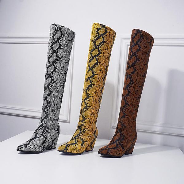 boots snake skin women wedge high heel over the knee for winter shoes gold silver brow large sizes 34-43, Black
boots snake skin women wedge high heel over the knee for winter shoes gold silver brow large sizes 34-43, Black