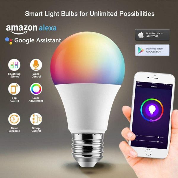bulbs 1pcs wifi voice control 7w rgb energy saving dimming led bulb multicolor smart light compatible alexa google ios /android
bulbs 1pcs wifi voice control 7w rgb energy saving dimming led bulb multicolor smart light compatible alexa google ios /android