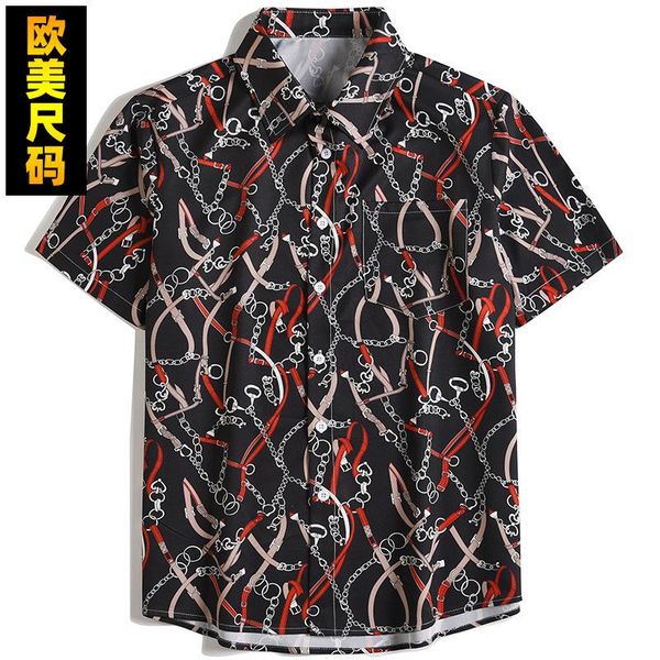 men's casual shirts 2021 spring and summer product personality trend chain harajuku fashion brand loose european short sleeve shirt, White;black
men's casual shirts 2021 spring and summer product personality trend chain harajuku fashion brand loose european short sleeve shirt, White;black