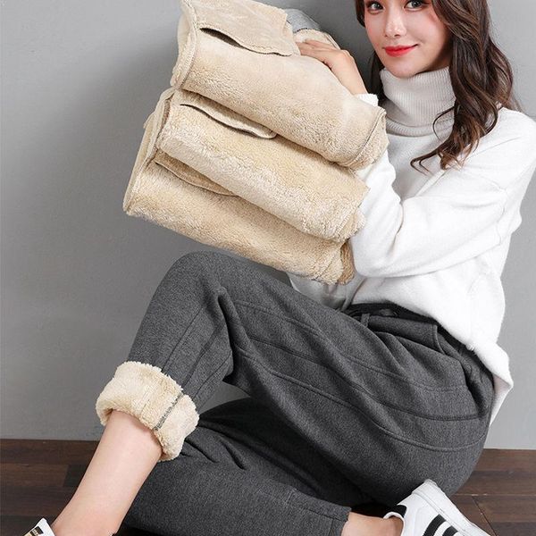 women's pants & capris plush thickened sweatpants winter loose guard cashmere outer autumn and keep warm, Black;white
women's pants & capris plush thickened sweatpants winter loose guard cashmere outer autumn and keep warm, Black;white