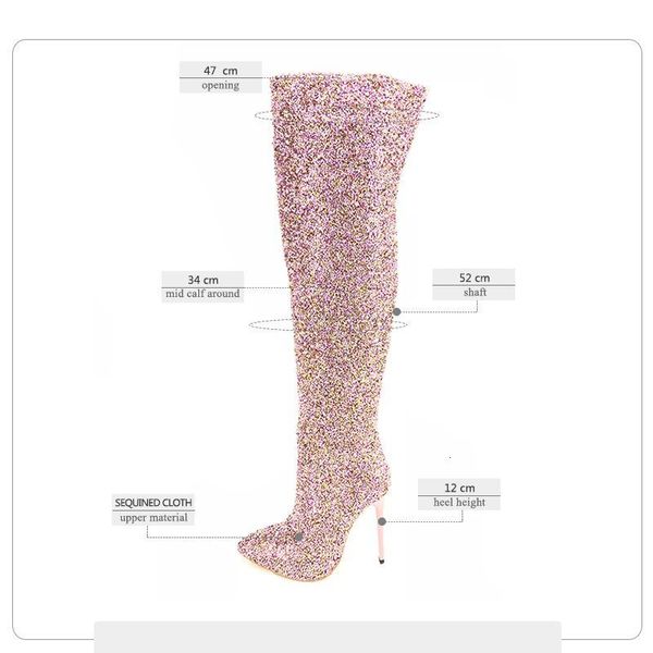 boots isnom party fashion women pointed toe footwear sequined cloth over the knee ladies boot high heels shoes woman winter lsvw, Black
boots isnom party fashion women pointed toe footwear sequined cloth over the knee ladies boot high heels shoes woman winter lsvw, Black