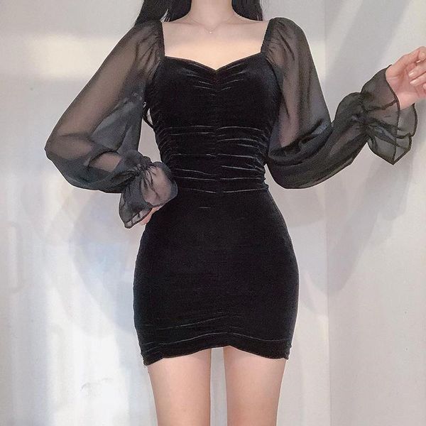 casual dresses vintage party dress women spring long sleeve club mini 2021 ladies korean velvet elegant vestidos my, Black;gray
casual dresses vintage party dress women spring long sleeve club mini 2021 ladies korean velvet elegant vestidos my, Black;gray