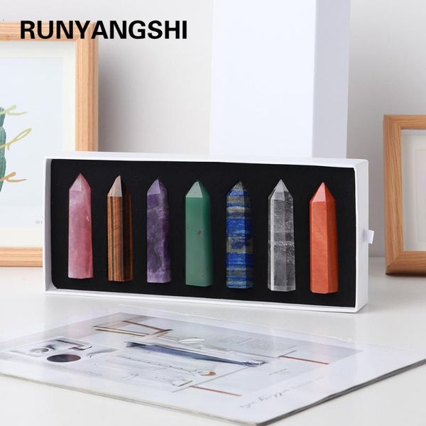 natural crystal quartz 7 chakra pillar energy gemstone point 7-color column tower exquisite gift box set decorative objects & figurines
natural crystal quartz 7 chakra pillar energy gemstone point 7-color column tower exquisite gift box set decorative objects & figurines