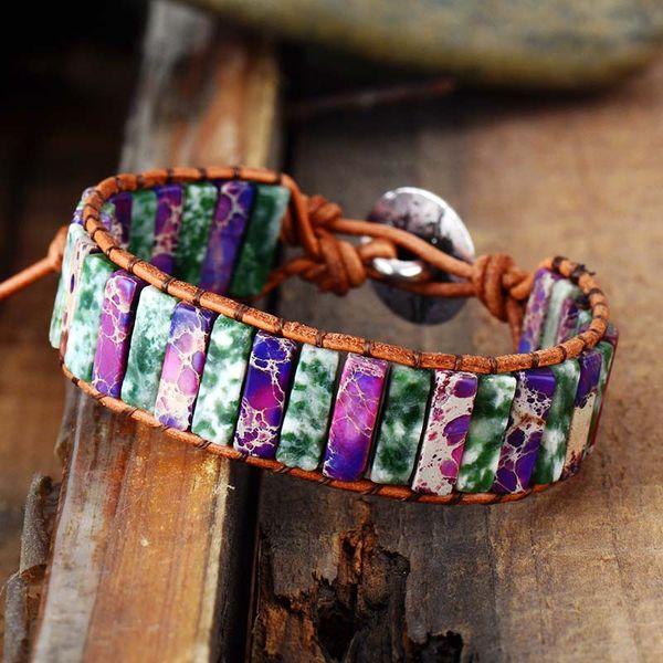 new women bracelet femme natural japser stone single leather wrap bracelet beads bohemia beach bracelet jewelry dropshipping a, Golden;silver
new women bracelet femme natural japser stone single leather wrap bracelet beads bohemia beach bracelet jewelry dropshipping a, Golden;silver