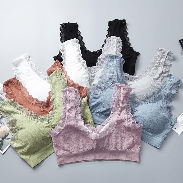 lace wide shouldered waistcoat style cotton lining gathered back wrapped chest bra yoga sports underwear women camisoles & tanks, Black;white
lace wide shouldered waistcoat style cotton lining gathered back wrapped chest bra yoga sports underwear women camisoles & tanks, Black;white