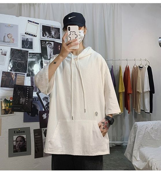 mens designer t shirts regular length with hooded tees pure color half sleeve clothing mens casual, White;black
mens designer t shirts regular length with hooded tees pure color half sleeve clothing mens casual, White;black