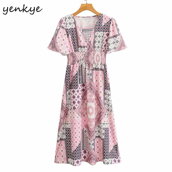holiday summer dress women vintage patchwork print v neck short sleeve femme elastic waist a-line midi casual robe 210514, Black;gray
holiday summer dress women vintage patchwork print v neck short sleeve femme elastic waist a-line midi casual robe 210514, Black;gray