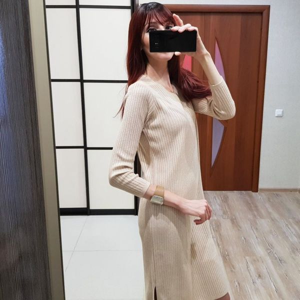 2021GIGOGOU V Neck Long Knit Women Sweater Dress Autumn Winter Long Sleeve Pullover Midi Dress Thick Warm Christmas Party Dresses, Black;gray
2021GIGOGOU V Neck Long Knit Women Sweater Dress Autumn Winter Long Sleeve Pullover Midi Dress Thick Warm Christmas Party Dresses, Black;gray