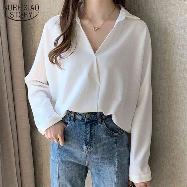 women office lady solid white blouses fashion blusas autumn korean loose long sleeve v-neck shirts 10511 210508
women office lady solid white blouses fashion blusas autumn korean loose long sleeve v-neck shirts 10511 210508