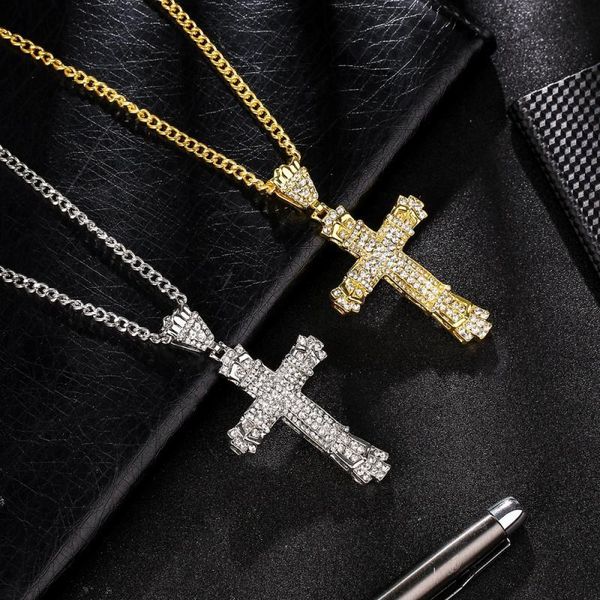 pendant necklaces hip hop jewelry men micro inset zircon cross crystal necklace jesus punk christian fashion gold gift, Silver
pendant necklaces hip hop jewelry men micro inset zircon cross crystal necklace jesus punk christian fashion gold gift, Silver