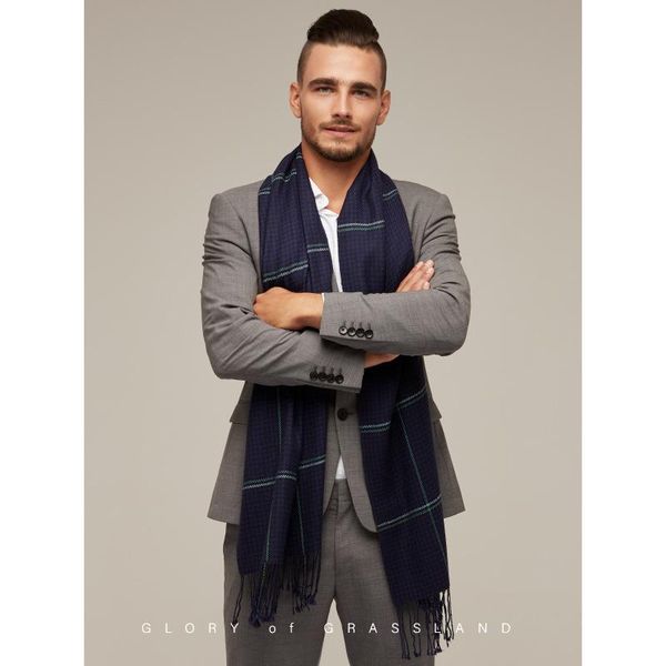 scarves 2021 inner mongolia yuanyuan qianniaoge men's scarf blue black british style sub thermal tassel business shawl, Blue;gray
scarves 2021 inner mongolia yuanyuan qianniaoge men's scarf blue black british style sub thermal tassel business shawl, Blue;gray