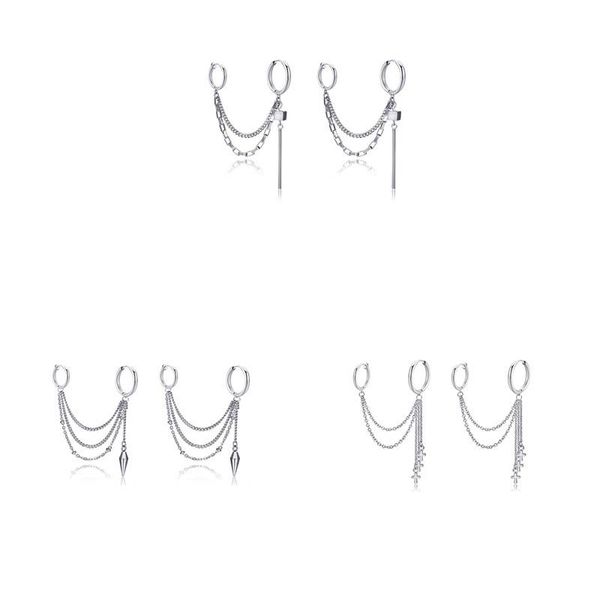 design stainless steel stud earrings kpop style tassel cross charms pendant for women men ear jewelry 2 pieces, Golden;silver
design stainless steel stud earrings kpop style tassel cross charms pendant for women men ear jewelry 2 pieces, Golden;silver