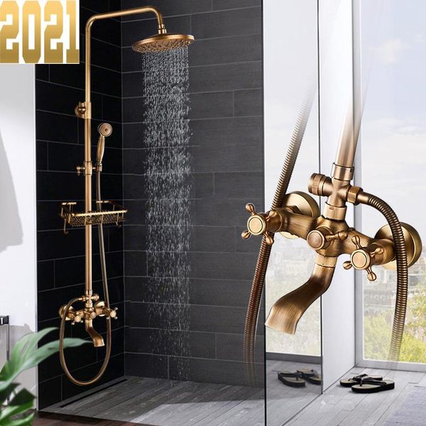 antique brass shower faucets set 8'' rainfall commodity shelf dual handle mixer tap swivel tub spout bath bathroom sets
antique brass shower faucets set 8'' rainfall commodity shelf dual handle mixer tap swivel tub spout bath bathroom sets