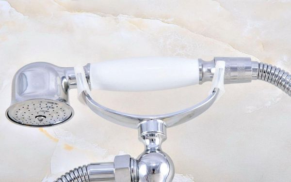 silver polished chrome brass wall mounted dual ceramic handles clawfoot bathtub faucet handshower - adjusts from 3-3/8" aqg422 bathroom
silver polished chrome brass wall mounted dual ceramic handles clawfoot bathtub faucet handshower - adjusts from 3-3/8" aqg422 bathroom