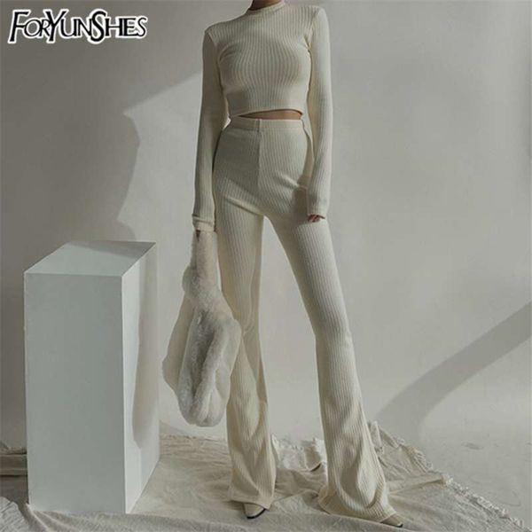 foryunshes 2 piece sets womens outfits tracksuits sweat suits knitted basic crop high waisted casual flare pants set 210925, White
foryunshes 2 piece sets womens outfits tracksuits sweat suits knitted basic crop high waisted casual flare pants set 210925, White