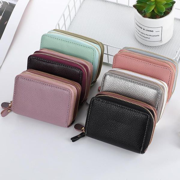 card holders pu leather holder organizer double zipper wallet coin purse clutch, Brown;gray
card holders pu leather holder organizer double zipper wallet coin purse clutch, Brown;gray
