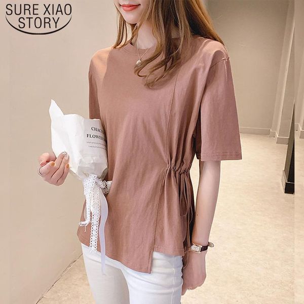 women's t-shirt blusas mujer de moda 2021 summer tshirt fashion women vintage irregular korean clothes casual office lady 9548, White
women's t-shirt blusas mujer de moda 2021 summer tshirt fashion women vintage irregular korean clothes casual office lady 9548, White