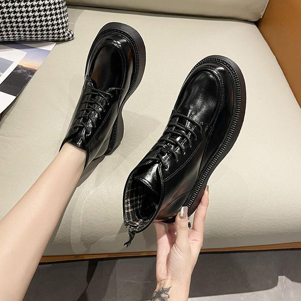 boots soft artificial leather women's brown shoes 2021 autumn and winter flat platform ankle motorcycle, Black
boots soft artificial leather women's brown shoes 2021 autumn and winter flat platform ankle motorcycle, Black