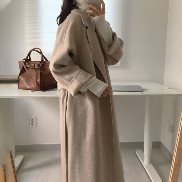 women's suits & blazers autumn notched lace up long coats sleeve pocket straight female coat winter solid korean casual ladies ove, White;black
women's suits & blazers autumn notched lace up long coats sleeve pocket straight female coat winter solid korean casual ladies ove, White;black