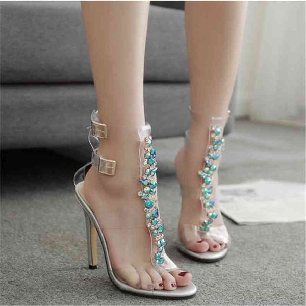 summer sandals women buckle strap luxurious blue crystal chain transparent pvc high heel opentoe sandals shoes, Black
summer sandals women buckle strap luxurious blue crystal chain transparent pvc high heel opentoe sandals shoes, Black