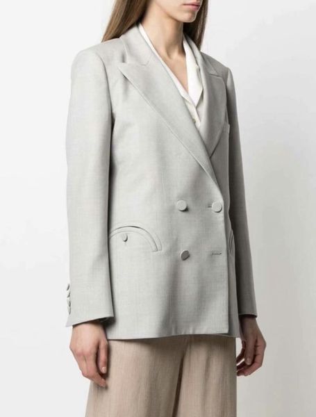 women's suits & blazers womens blazer 2021 early autumn double-breasted grey wool suit woman jacket, White;black
women's suits & blazers womens blazer 2021 early autumn double-breasted grey wool suit woman jacket, White;black