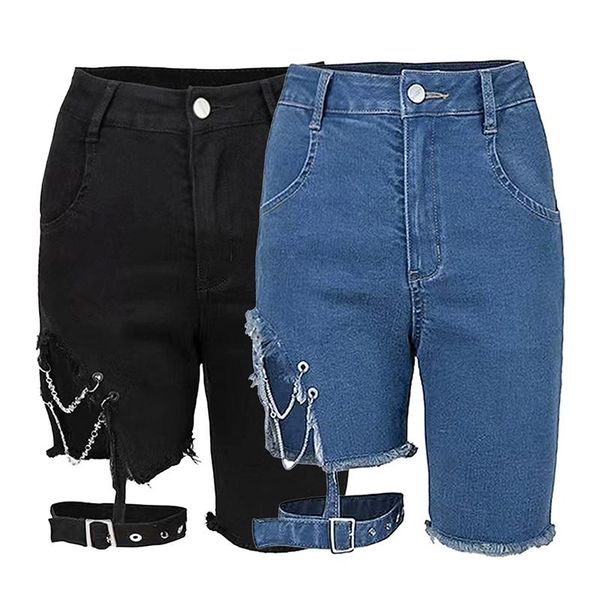 chic chains patchwork design women shorts 2021 summer fashion high waist casual tide asymmetric slim denim women's jeans, Blue
chic chains patchwork design women shorts 2021 summer fashion high waist casual tide asymmetric slim denim women's jeans, Blue