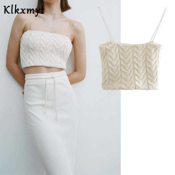 klkxmyt za women fashion eight-strand weave cropped knitted tank vintage backless thin straps female camis chic 210527, White
klkxmyt za women fashion eight-strand weave cropped knitted tank vintage backless thin straps female camis chic 210527, White