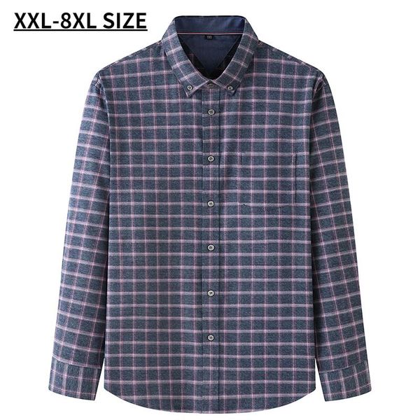 men's casual shirts 100% cotton men shirt autumn long sleeve brushed loose plaid business oversized male plus size 8xl 7xl 6xl, White;black
men's casual shirts 100% cotton men shirt autumn long sleeve brushed loose plaid business oversized male plus size 8xl 7xl 6xl, White;black