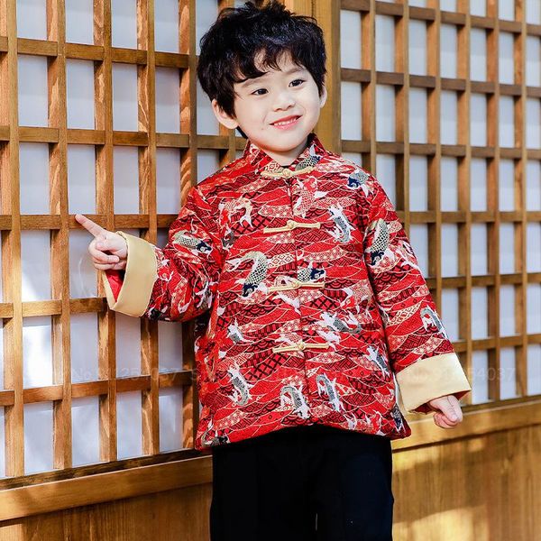chinese traditional style jackets hanfu coats kids boys embroidery dragon carp wave year outfits oriental clothing tang suit ethnic, Red
chinese traditional style jackets hanfu coats kids boys embroidery dragon carp wave year outfits oriental clothing tang suit ethnic, Red