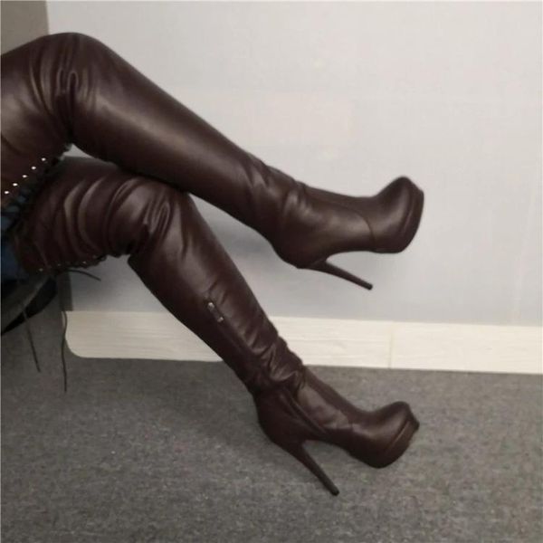 boots western ladies platform thigh high over the knee stiletto heels round toe party shoes women plus us 5--15, Black
boots western ladies platform thigh high over the knee stiletto heels round toe party shoes women plus us 5--15, Black