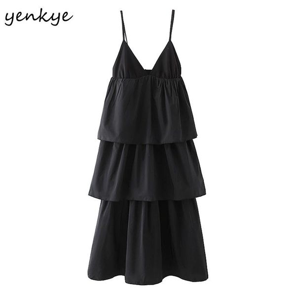 spaghetti straps dress women vintage black layered ruffled fashion backless v neck a-line long party dresses casual, Black;gray
spaghetti straps dress women vintage black layered ruffled fashion backless v neck a-line long party dresses casual, Black;gray
