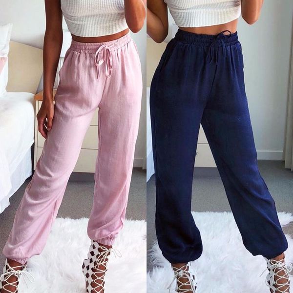 women's pants & capris women solid color strap elastic waist wild bloomers casual ankle-length trousers high movement, Black;white
women's pants & capris women solid color strap elastic waist wild bloomers casual ankle-length trousers high movement, Black;white
