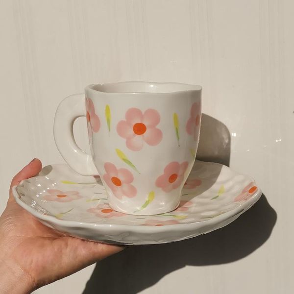 mugs afternoon tea cup tulip retro hand pinch ceramic mug saucer household snack plate candy color kitchen utensils
mugs afternoon tea cup tulip retro hand pinch ceramic mug saucer household snack plate candy color kitchen utensils