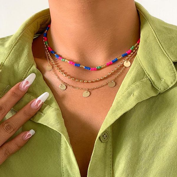 chains necklaces for women bohemian geometric sequin mix bead braided tassel clavicle chain colorful choker zinc alloy jewlery kpop, Silver
chains necklaces for women bohemian geometric sequin mix bead braided tassel clavicle chain colorful choker zinc alloy jewlery kpop, Silver