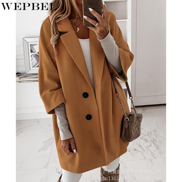 women's jackets wepbel turn-down collar coat casual solid color loose pockets autumn single-breasted three quarter sleeve, Black;brown
women's jackets wepbel turn-down collar coat casual solid color loose pockets autumn single-breasted three quarter sleeve, Black;brown