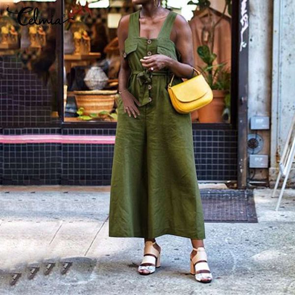 jumpsuit women 2021 summer jumpsuits celmia fashion sleeveless rompers casual loose work playsuits plus size button belted overalls 5xl 7, Black;white
jumpsuit women 2021 summer jumpsuits celmia fashion sleeveless rompers casual loose work playsuits plus size button belted overalls 5xl 7, Black;white