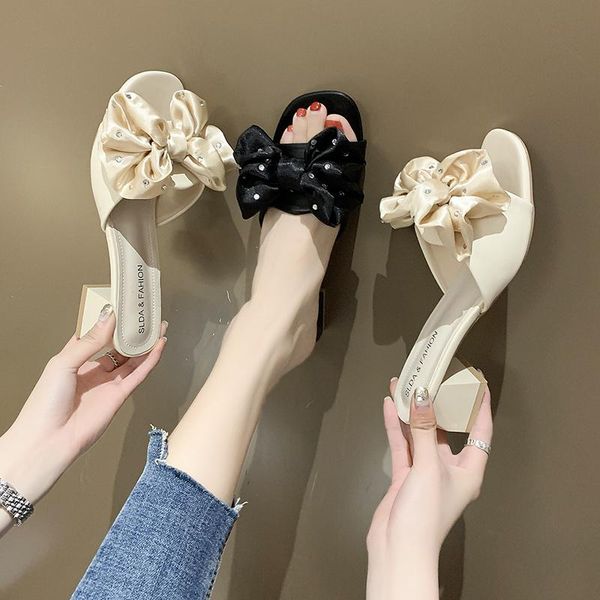 slippers black beige high heel sandals women big bow open toe slides summer outdoor sweet thick 2021
slippers black beige high heel sandals women big bow open toe slides summer outdoor sweet thick 2021