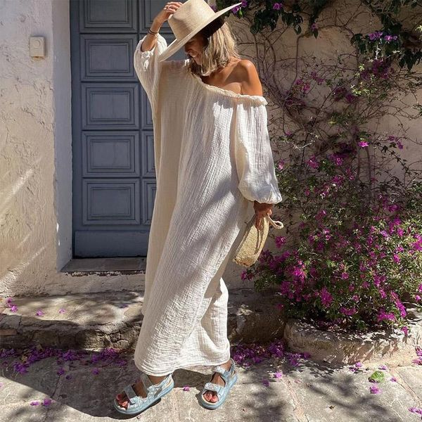 casual dresses robe de plage pour femmes, épaules dénudées, à volants, col incliné, manches longues,, Black;gray
casual dresses robe de plage pour femmes, épaules dénudées, à volants, col incliné, manches longues,, Black;gray