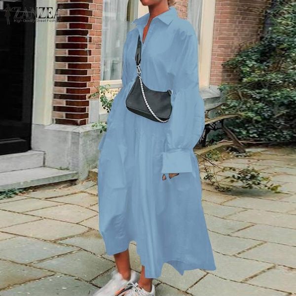 casual dresses autumn lapel neck long puff sleeve sundress zanzea fashion women shirt dress loose ruffles solid party vestidos 7, Black;gray
casual dresses autumn lapel neck long puff sleeve sundress zanzea fashion women shirt dress loose ruffles solid party vestidos 7, Black;gray
