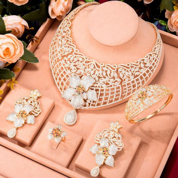 earrings & necklace godki super big luxury 4pcs leaf flowers africa cubic zirconia set jewelry for women wedding dubai bridal, Silver
earrings & necklace godki super big luxury 4pcs leaf flowers africa cubic zirconia set jewelry for women wedding dubai bridal, Silver
