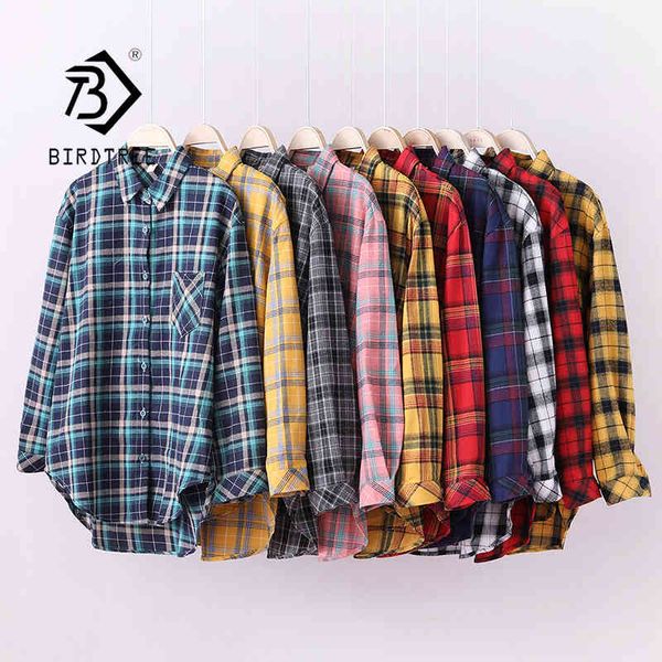 10 colors autumn new women vintage oversized plaid shirt cotton batwing sleeve loose blouse casual feminina blusa t06310f 210430, White
10 colors autumn new women vintage oversized plaid shirt cotton batwing sleeve loose blouse casual feminina blusa t06310f 210430, White