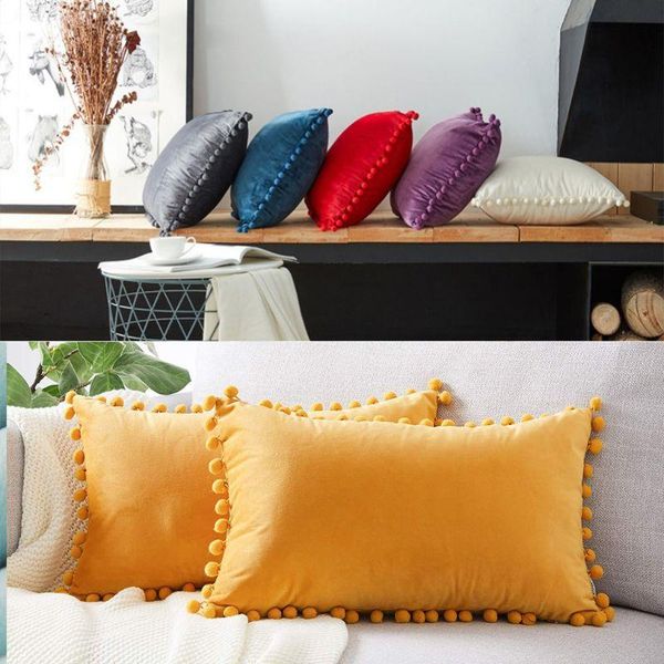 pillow case nordic style velvet lumbar waist throw cover with pom simple solid color decorative rectangle cushion for
pillow case nordic style velvet lumbar waist throw cover with pom simple solid color decorative rectangle cushion for