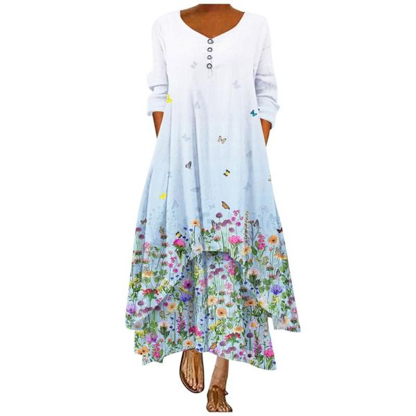 casual dresses 2021 summer ladies long sleeve dress v-neck printed flower women's clothing fashion pullover maxi #t2g, Black;gray
casual dresses 2021 summer ladies long sleeve dress v-neck printed flower women's clothing fashion pullover maxi #t2g, Black;gray
