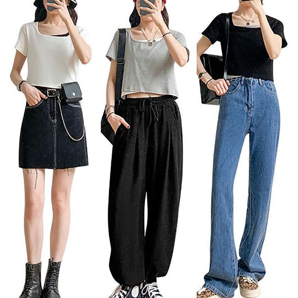 women's t-shirt fake two y2k casual solid color crop short sleeve crew neck slim for girls cute t shirt femme camisetas de mujer, White
women's t-shirt fake two y2k casual solid color crop short sleeve crew neck slim for girls cute t shirt femme camisetas de mujer, White