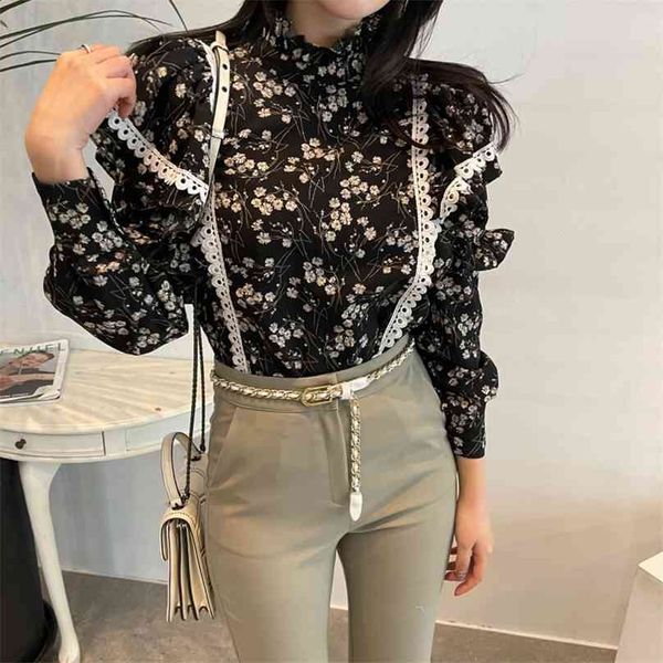 office lady florals stand female loose printed fashion all match streetwear blouses chic vintage lace shirts 210525, White
office lady florals stand female loose printed fashion all match streetwear blouses chic vintage lace shirts 210525, White