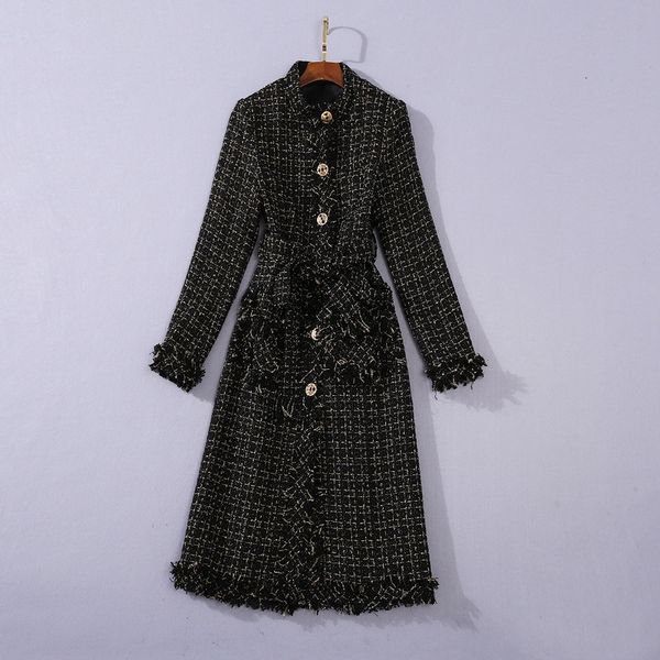 women's trench coats winter autumn of the women tassles chess tweed belter woman jacket c494, Tan;black
women's trench coats winter autumn of the women tassles chess tweed belter woman jacket c494, Tan;black