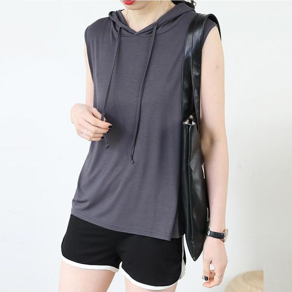 women soft modal sleeveless t-shirt women's summer sunscreen hooded bottoming shirt plus size casual tanks & camis, White
women soft modal sleeveless t-shirt women's summer sunscreen hooded bottoming shirt plus size casual tanks & camis, White