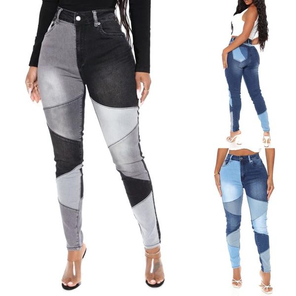 women's jeans women color block adults high waisted patchwork denim pants with pockets (blue, black) 2021
women's jeans women color block adults high waisted patchwork denim pants with pockets (blue, black) 2021